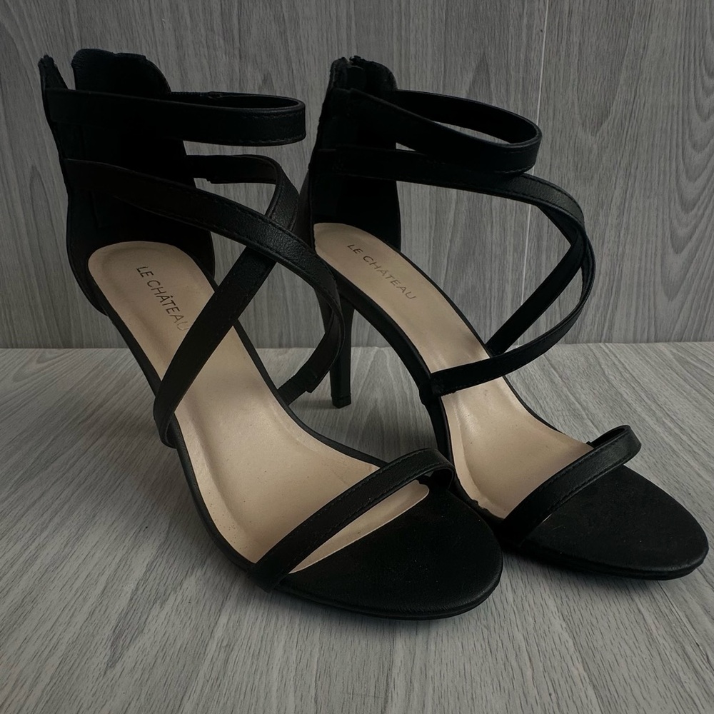 Le Chateau Black Strappy Heeled Sandals
